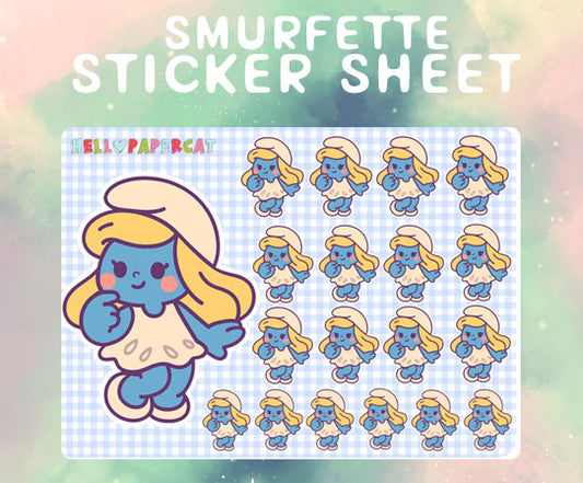 Blue girl inspired sticker sheet
