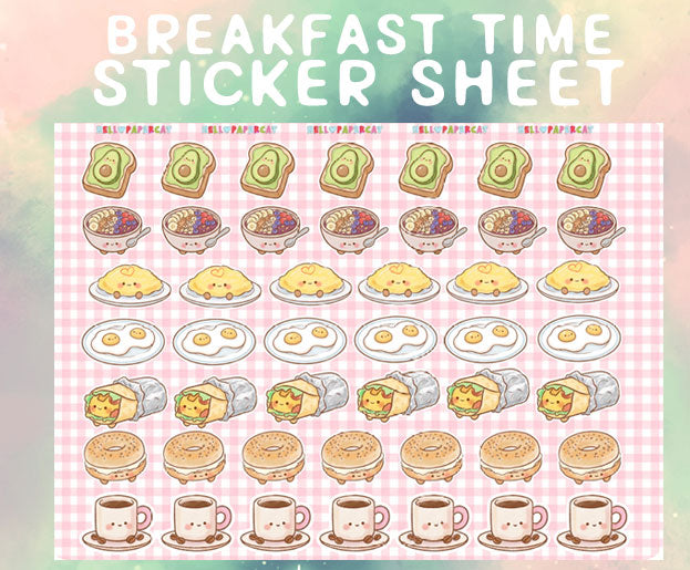 Breakfast time sticker sheet