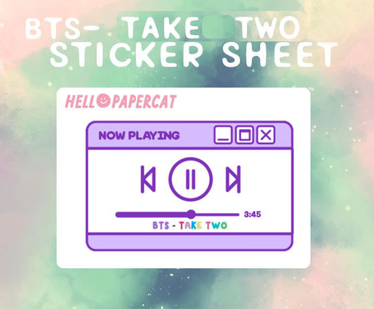 BTS- take two song sticker sheet