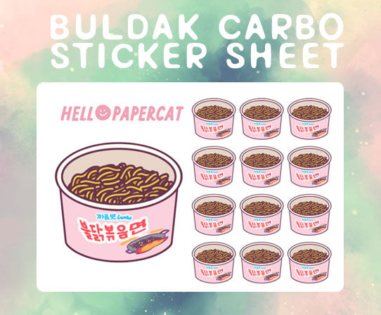 Buldak Carbo sticker sheet – HelloPapercat