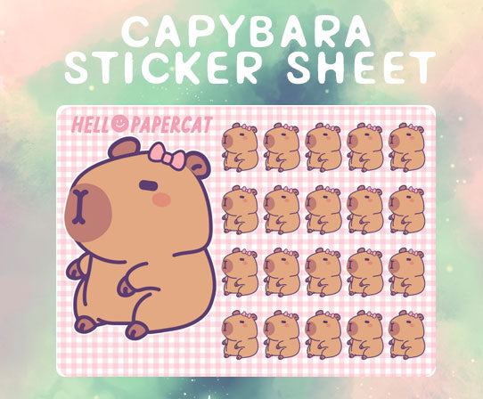 Capybara sticker sheet