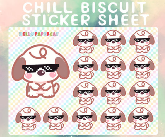 chill biscuit sticker sheet