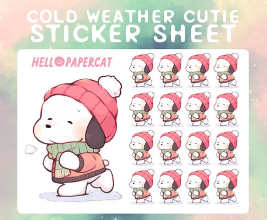 Cold weather cutie sticker sheet