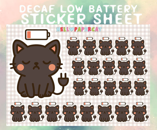 Sumi low battery sticker sheet