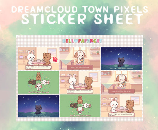 Dreamcloud town pixels sticker sheet