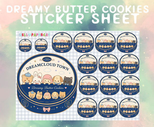 Dreamtown cloud butter cookies sticker sheet