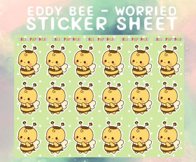 Eddy Bee - worried  sticker sheet