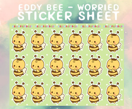 Eddy Bee - worried  sticker sheet