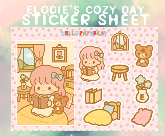 Elodie's cozy day sticker sheet