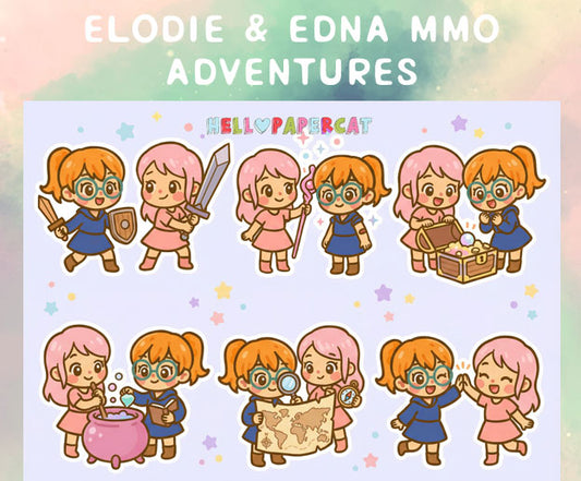 Elodie and Edna mmo adventures! sticker sheet
