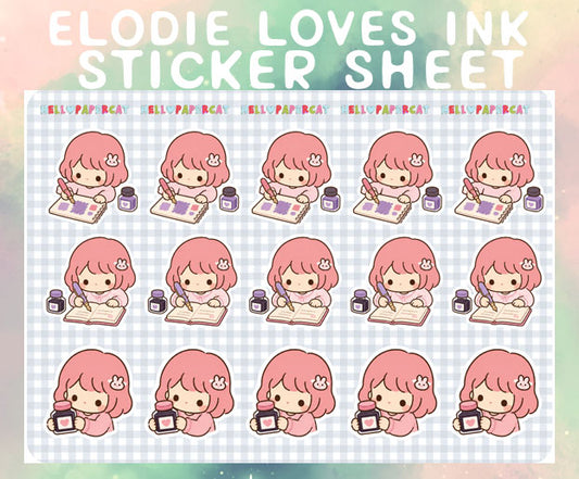 Elodie loves ink sticker sheet