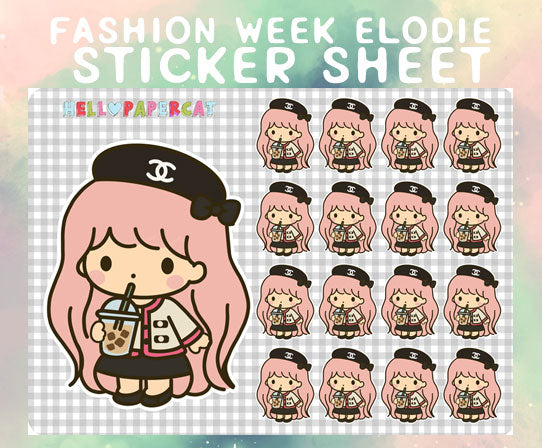 Fashion week Elodie sticker sheet