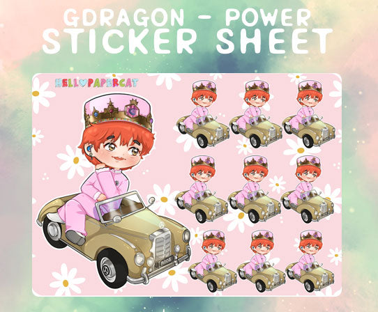 G-dragon POWER sticker sheet