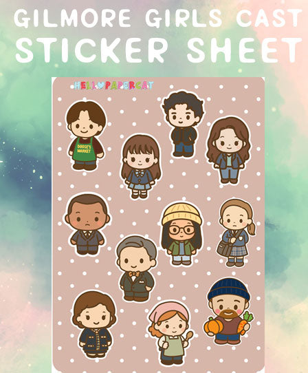 Gilmore Girls cast sticker sheet