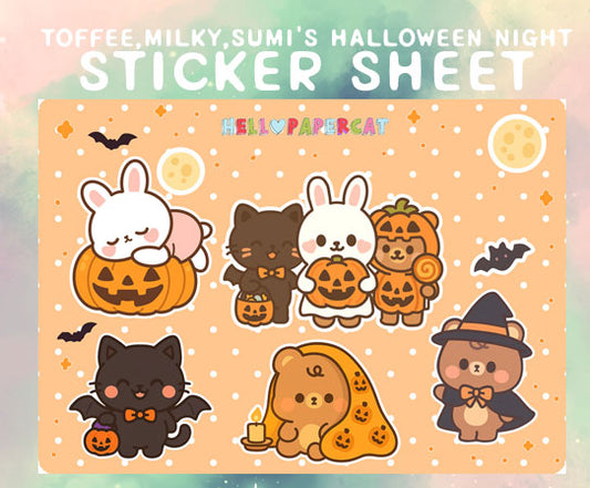 A Dreamcloud Town Halloween sticker sheet