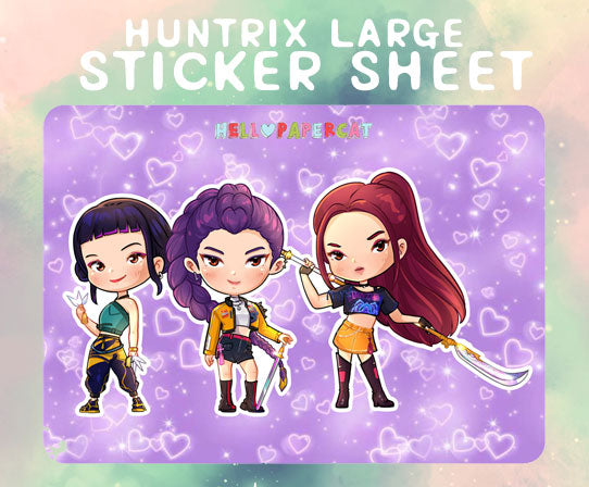 Huntrix Label Sticker Huntrix Large sticker sheet – HelloPapercat