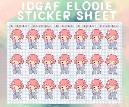 IDGAF Elodie sticker sheet