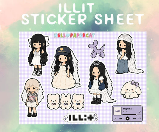 magnetic girls sticker sheet