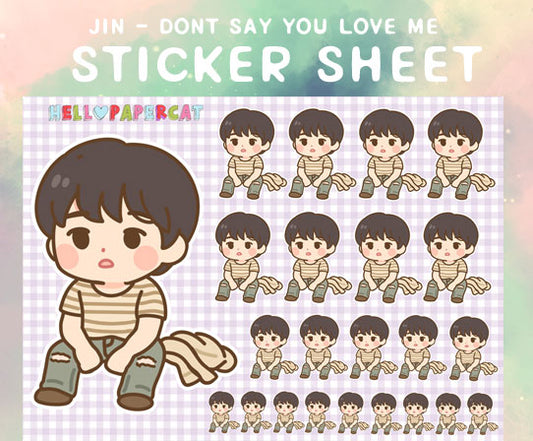 Jin - don't say you love me sticker sheet