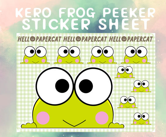 Cutie Froggy Peeker sticker sheet