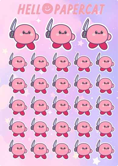 Knife cutie sticker sheet