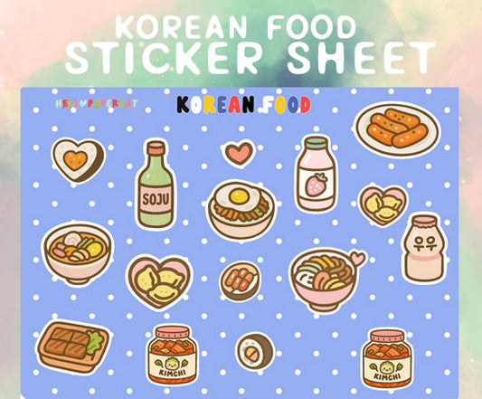 Korean food sticker sheet