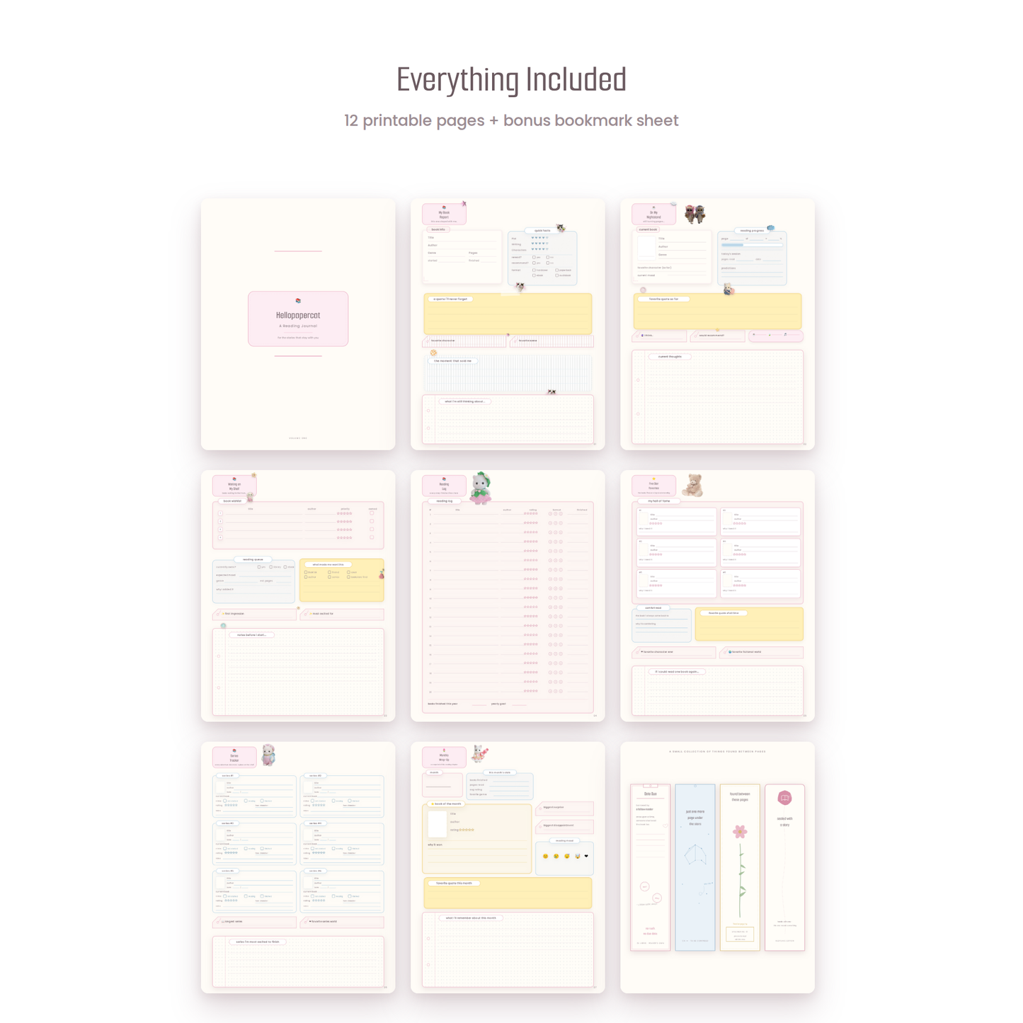 Reading Journal Printable | GoodNotes Reading Tracker | Book Journal PDF | BookTok Planner