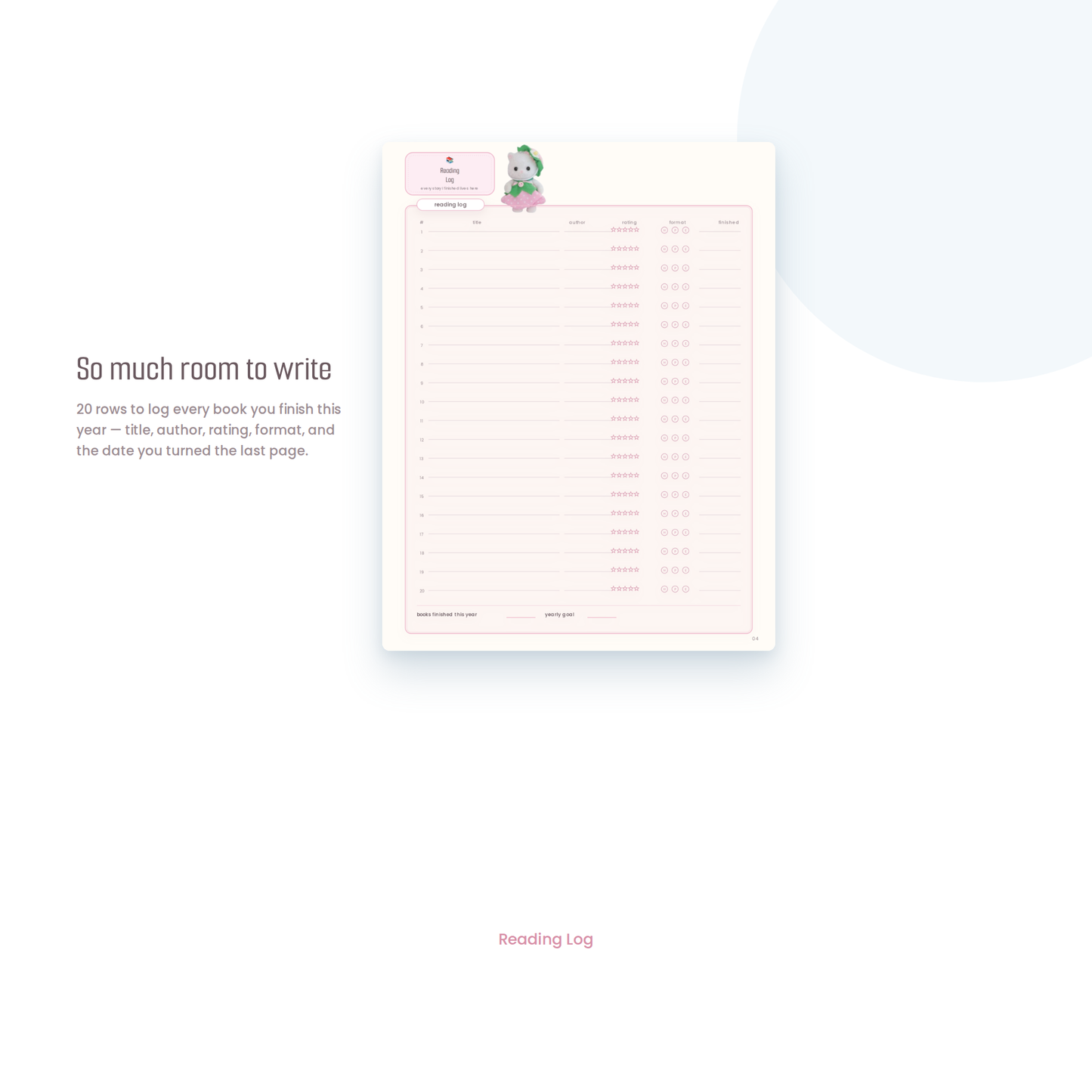 Reading Journal Printable | GoodNotes Reading Tracker | Book Journal PDF | BookTok Planner