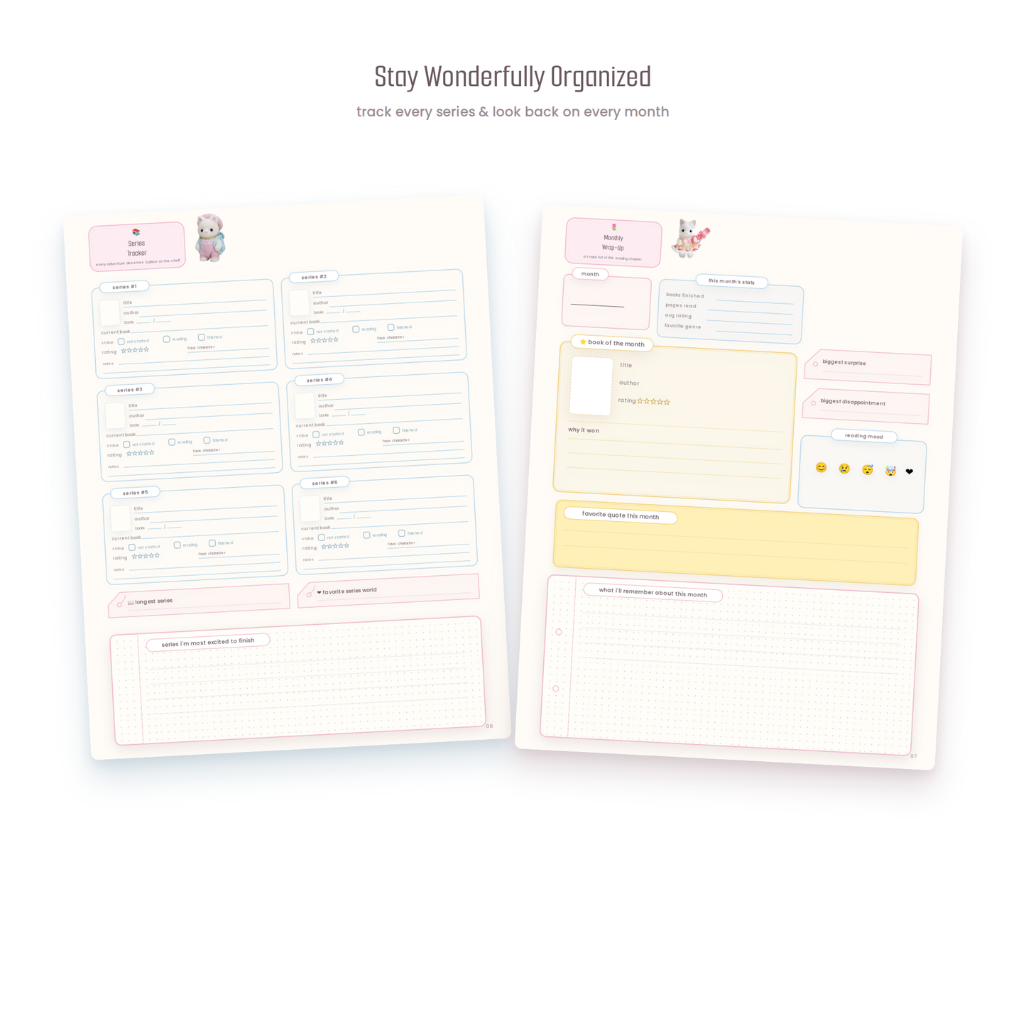Reading Journal Printable | GoodNotes Reading Tracker | Book Journal PDF | BookTok Planner