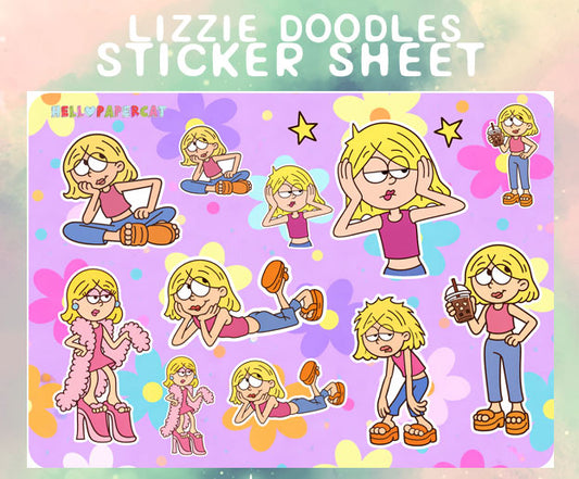 Lizzie doodles sticker sheet