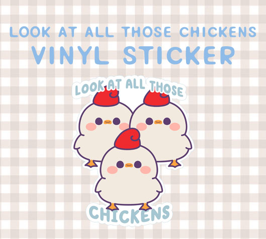 Look at all those chickens Vinyl Sticker