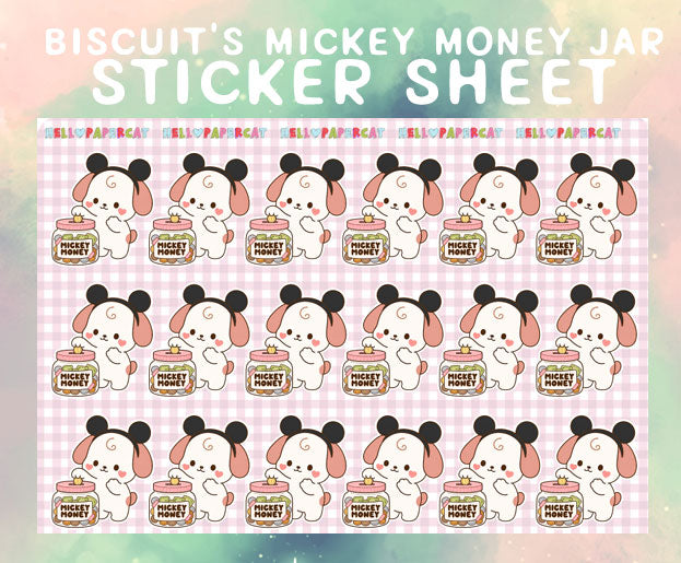 Biscuit's Mouse Money jar sticker sheet