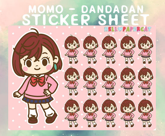 Momo - dandadan sticker sheet