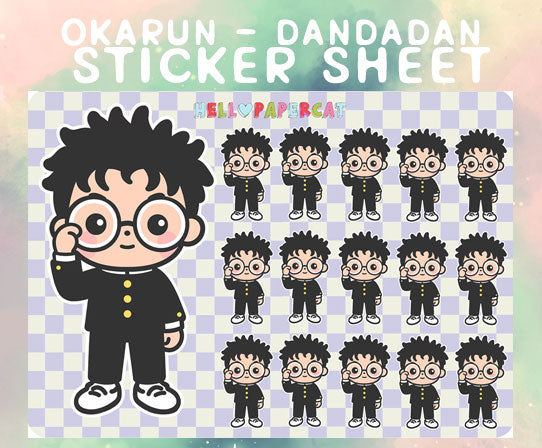 Okarun - dandadan sticker sheet