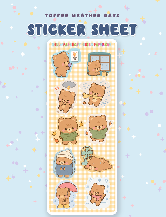 Toffee Weather days sticker sheet