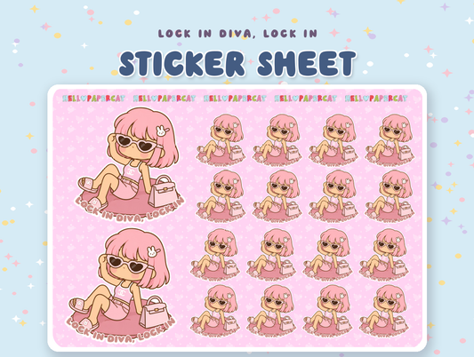 Elodie - Lock in Diva sticker sheet