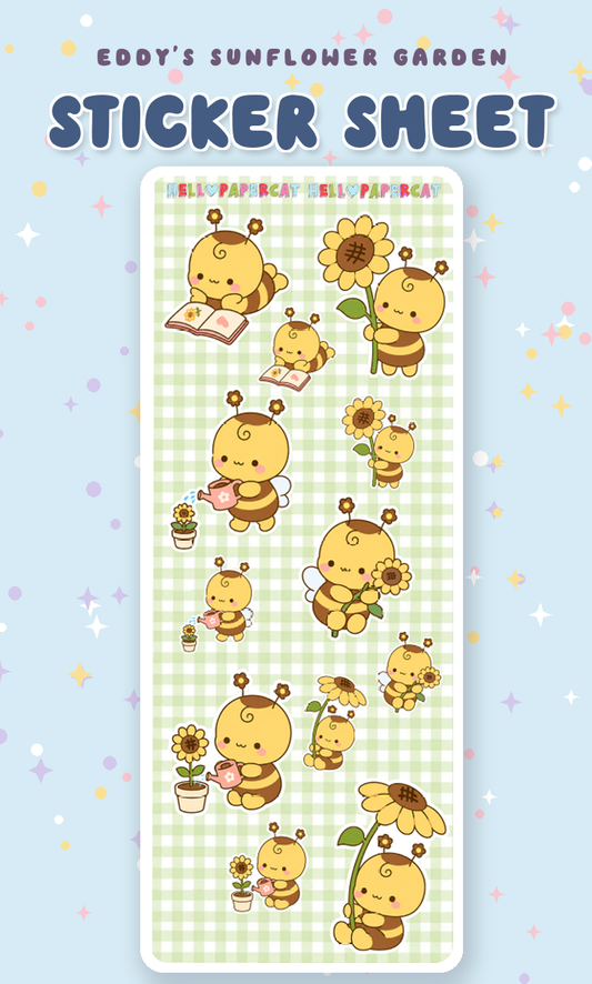 Eddy's Sunflower garden sticker sheet