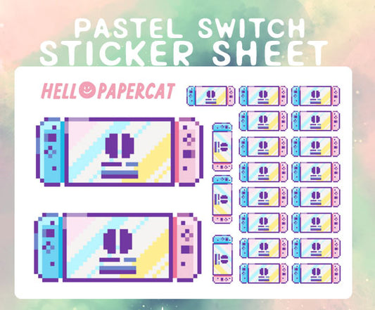 Pastel Switch sticker sheet