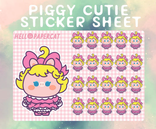 Piggy Cutie sticker sheet