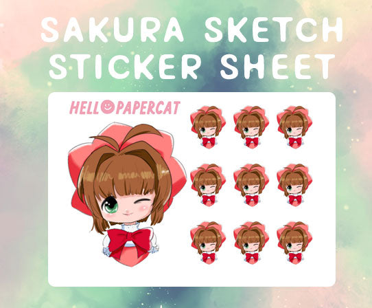 Sakura sketch sticker sheet