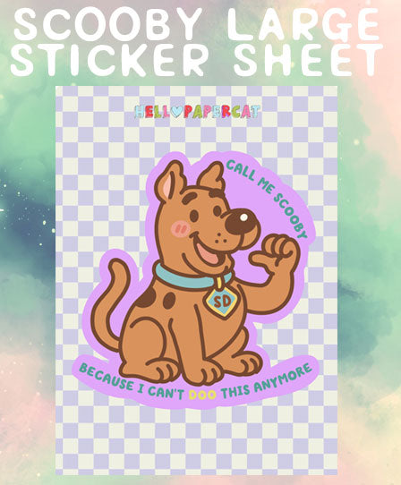 Scoobs large sticker sheet