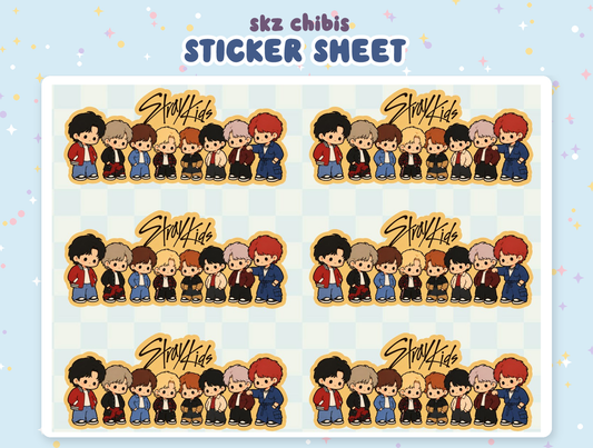 stray kids chibi cuties sticker sheet