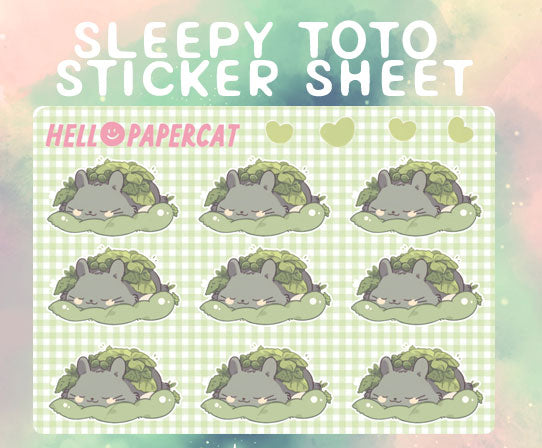 sleepy toto sticker sheet