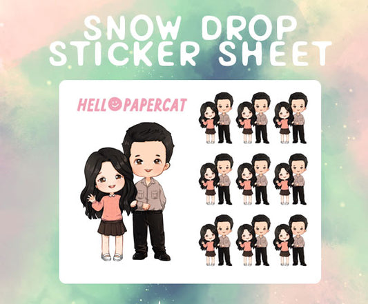 Snow drop sticker sheet