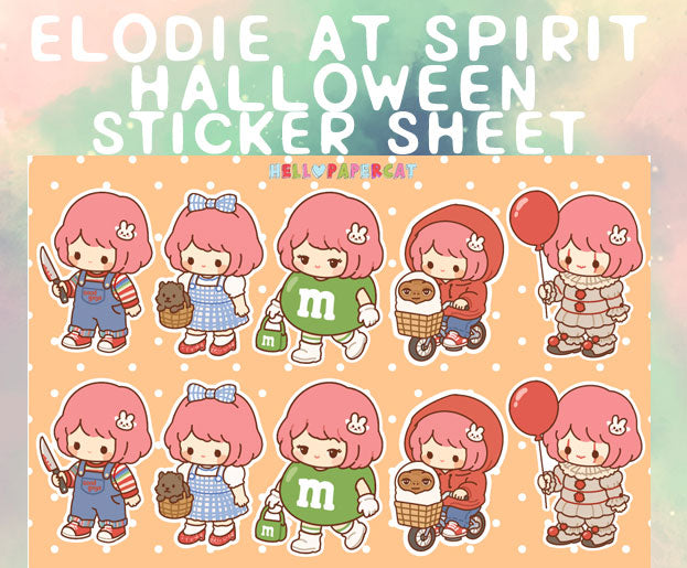Elodie goes to Sprit Halloween sticker sheet