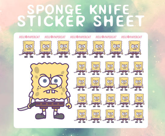 Sponge Knife sticker sheet – HelloPapercat