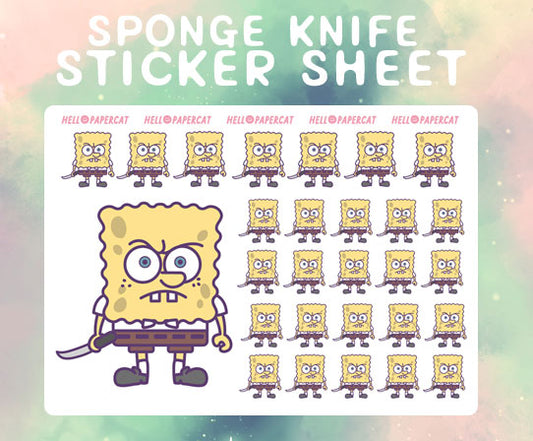 Sponge Knife sticker sheet