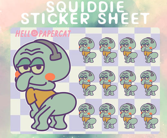 Squiddie sticker sheet