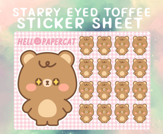 Starry eyed Toffee sticker sheet