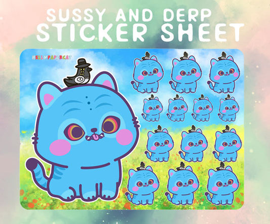 Sussy and Derp sticker sheet